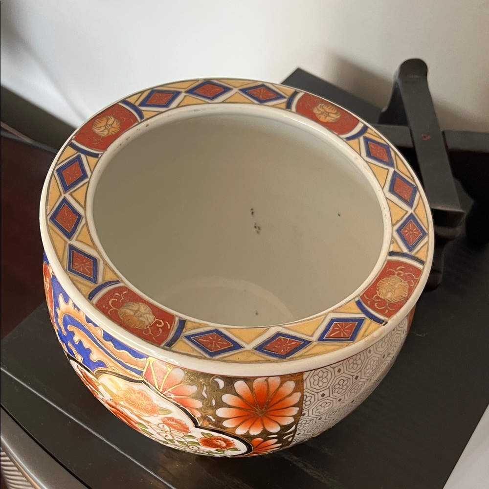 Elegant Multicolor Ceramic Planter with Stand - Picture 4 of 6